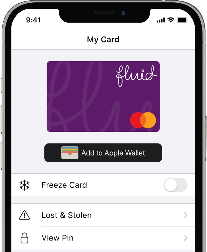 Fluid card in phone wallet