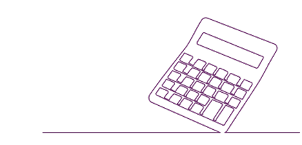 Line art illustration of a calculator